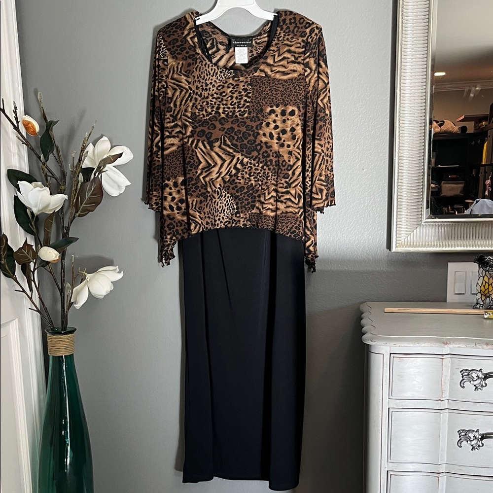 Two Piece Animal Print Maxi Dress size 18W